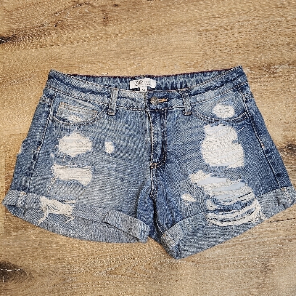 Cello Jean Shorts Women's Size Small Rolled Distressed High Rise Summer